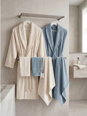 Sofline %100 Pamuk Bornoz Seti, Aile Bornoz Takımı, Havlu Seti, Çeyizlik Bornoz Takımı