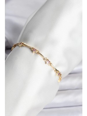 TeknoKapsül Yıldız Model Gold Renk Pirinç Bileklik