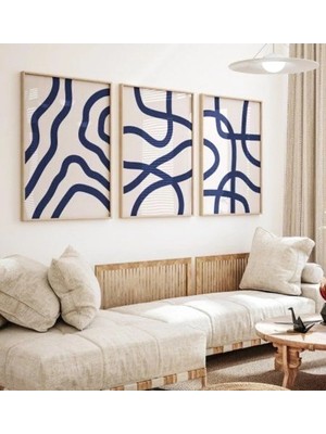 Voba Store Voba Modern Çerçeve Görünümlü Mdf Baskı Tablo Seti/ Minimal Duvar Dekoru
