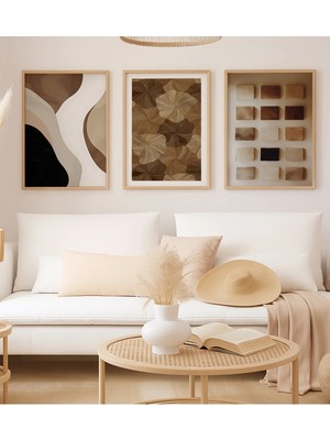 Voba Store 3 Parça Dekoratif Çerçeve Görünümlü Mdf Tablo SETİ-138