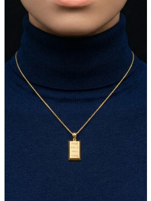 Bilezikci Altın Külçe Tasarımlı Kolye - Hediyelik Kolye