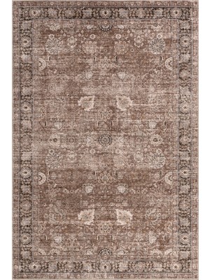 Halımax Atelier 501 Brown Taupe Eskitme Vintage Halı Etnik Otantik Yıkanabilir Klasik Salon Oturma Odası Halısı