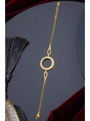 INNUENDO JEWELRY 925 Ayar Gümüş Halka Detaylı Çeyrekli Bileklik