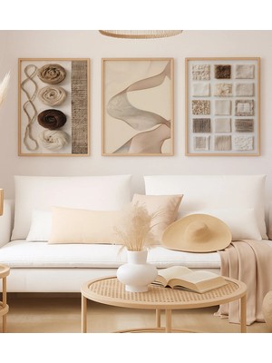 Voba Store Çerçeve Görünümlü Minimal Dekoratif Mdf Tablo Seti -143