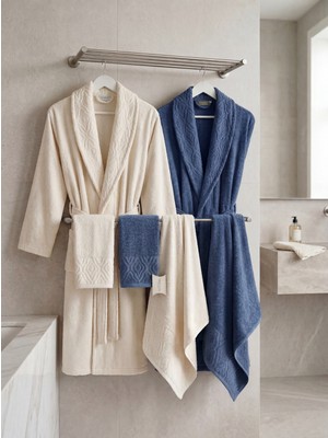 Sofline %100 Pamuk Bornoz Seti, Aile Bornoz Takımı, Havlu Seti, Çeyizlik Bornoz Takımı