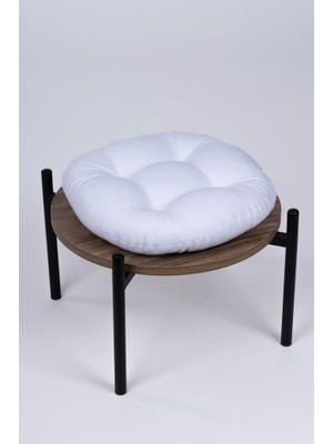 Altınpamuk Defne Yuvarlak Sandalye-Tabure Minderi 37 cm Beyaz