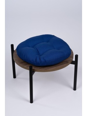 Altınpamuk Defne Yuvarlak Sandalye-Tabure Minderi 37 cm Lacivert
