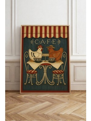 Voba Store Cafe Yazılı Hayvan Temalı Çerçeve Görünümüne Sahip Mdf Tablo-80