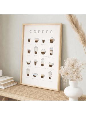 Voba Store Espresso Kahve Temalı Çerçeve Görünümlü Mutfak Be Kahve Köşesi Için Uygun Mdf Tablo- 77