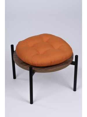 Altınpamuk Defne Yuvarlak Sandalye-Tabure Minderi 37 cm Turuncu
