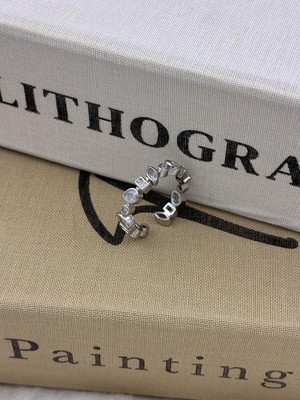 Hedef Bijuteri Gümüş Renk Geometrik Şekilli Zirkon Taşlı Özel Seri Ayarlanabilir Pirinç Yüzük T4