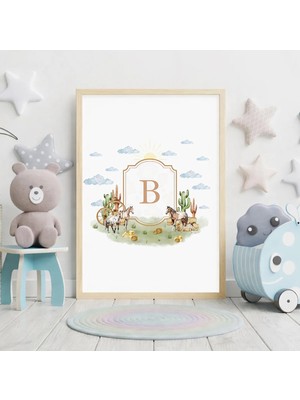 Voba Store Kişiselleştirilebilir Çocuk Odası Harfli Çerçeve Görünümlü Mdf Tablo-57