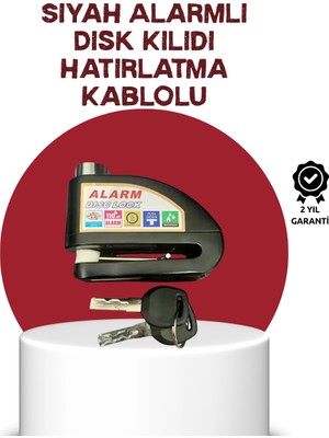 TeknoKapsül Güvenlik Sensörlü Alarmlı Disk Kilidi Motosiklet Bisiklet Için