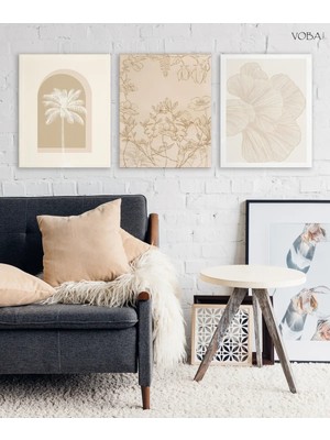 Voba Store 3 Parça Minimalist Mdf Dekoratif Tablo Seti