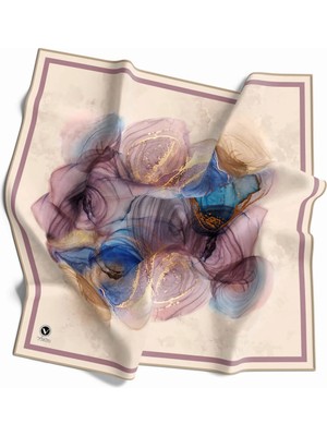 Violla Twill Helezon Batik Desenli Lila Renkli 90X90 Eşarp (Ipek Içermez) Dikim Şekli : El Dikişi