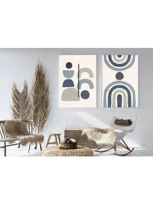 Voba Store 2 Parça Geometrik Mdf Tablo Seti