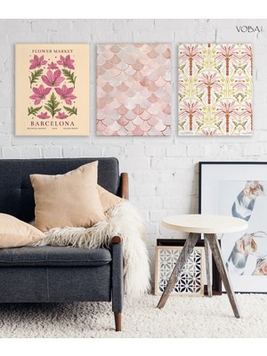 Voba Store 3 Parça Bitki Mdf Tablo Seti