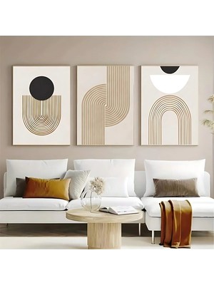 Voba Store Voba 3 Parça Çerçeve Görünümlü Modern Minimal Mdf Tablo Seti/duvar Dekoru-Yeni55