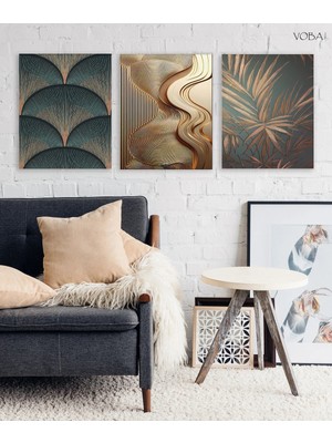 Voba Store 3 Parça Şık Mdf Dekoratif Tablo Seti