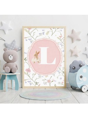 Voba Store Kişiselleştirilmiş Baş Harfli Çocuk Odası Çerçeve Görünümlü Tablo Mdf Tablo-99