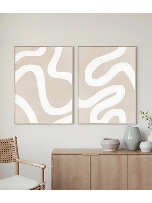 Voba Store Voba 2 Parça Minimal Çerçeve Görünümlü Mdf Tablo Seti-Ikili44