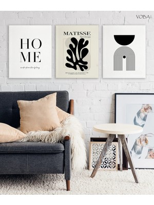 Voba Store 3 Parça Dekoratif Minimalist Tablo Seti