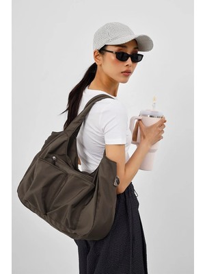 Shule Bags Baia Teknik Kumaş Günlük Spor Çanta Mocha