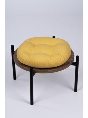 Altınpamuk Defne Yuvarlak Sandalye-Tabure Minderi 37 cm Sarı