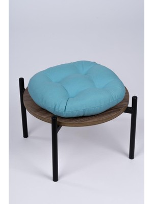 Altınpamuk Defne Yuvarlak Sandalye-Tabure Minderi 37 cm Turkuaz