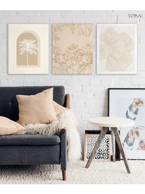 Voba Store 3 Parça Minimalist Mdf Dekoratif Tablo Seti