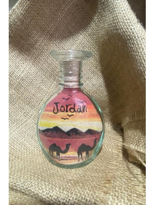 Ciyu Ticaret Jordan Yazılı Kum Sanatı Şişesi El Yapımı Eşsiz Hediyelik Ürdün Yazılı