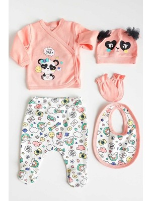 Nurcan Bebe Somon Panda Takım 1005060 5 Li Hastane Çıkışı
