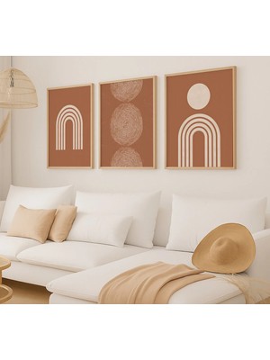 Voba Store 3 Parça Bohem Çerçeve Görünümlü Mdf Tablo Seti 88