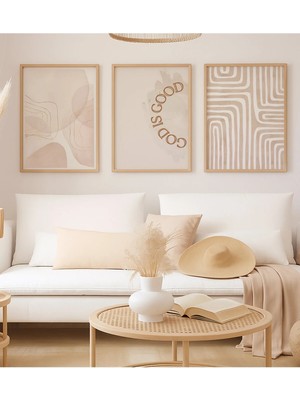 Voba Store Vob Store Çerçeve Görünümlü Minimal Dekoratif Yazılı Mdf Tablo Seti -151