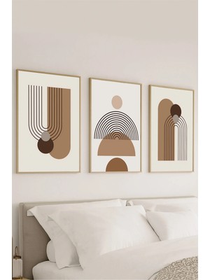 Voba Store Bohem Çerçeve Görünümlü Dekoratif Mdf Tablo Seti/ Duvar Dekoru -135