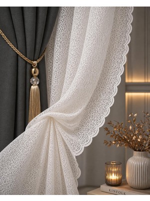 Tül Shop Örme Tül Perde Bütün Odalarda Kullanabileceğiniz Ekonomik Ütü Istemez1 x 2 Seyrek Pileli