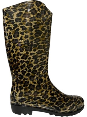 Emek Kadın Leopar Desenli Bahçe Yağmur Çizmesi