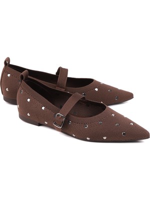 Stato Corvin Triko Kadın Babet Taş Detaylı Hafif Rahat Günlük Ayakkabı