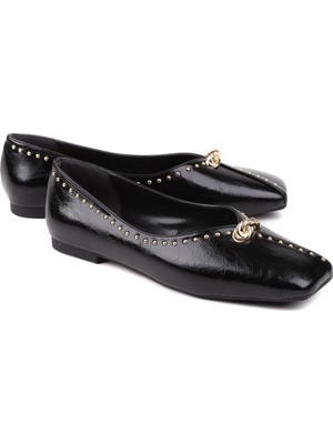 Stato Miranda Vegan Deri Kadın Babet Zincir Detaylı Şık Günlük Ayakkabı