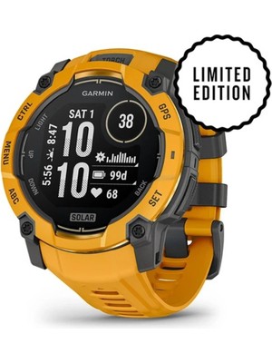Garmin Instinct 3 – 45 mm Solar - Turuncu / Gri