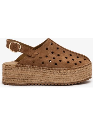 Louis Cardy Nocta Sigaro Süet Deri Kadın Espadril Sandalet