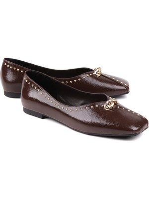 Stato Miranda Vegan Deri Kadın Babet Zincir Detaylı Şık Günlük Ayakkabı