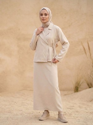 Miostil Ceketli Ikili Elbise-Taş