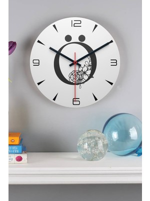 Çiçekli Ahşap Duvar Saati, Zarif ve Şık Tasarım, Dekoratif Saat