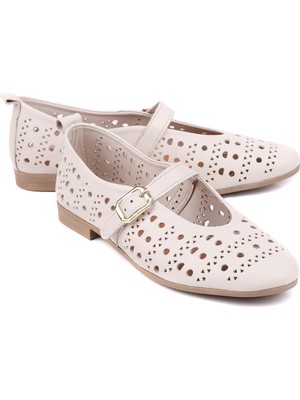 Stato Ceyra Hakiki Deri Lazer Kesim Bantlı Kadın Babet