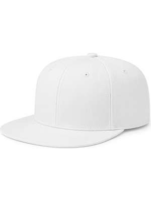 Maviş Tuhafiye Hip Hop Snapback Cap Modern Beyaz Şapka Logosuz