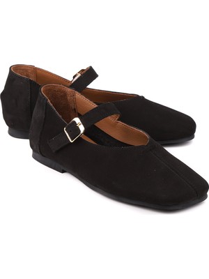 Stato Marel Hakiki Deri Süet Dokulu Kadın Babet