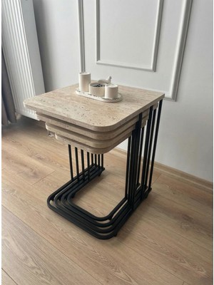Sofex 4'lü Tekerlekli Modern Zigon Sehpa