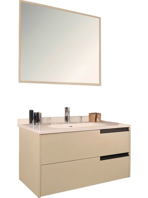 Kobos Eylül 100 cm Banyo Dolabı Seti Vanilla Grey