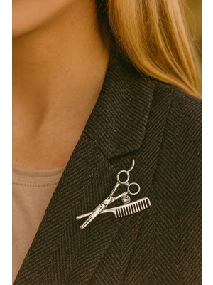 Uğurlu Dükkan Tarak Makas Iğneli Broş